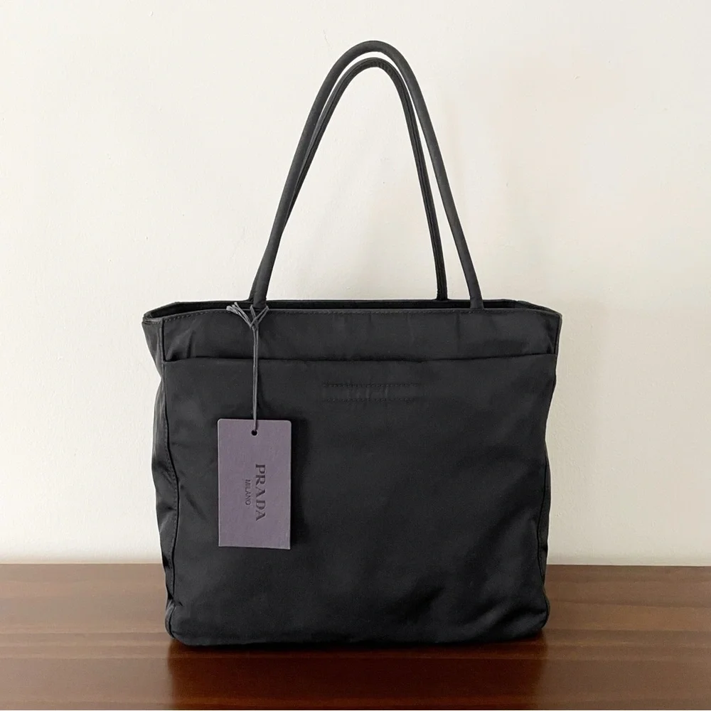 Prada 1999 black Tessuto nylon metro small tote bag vintage rare - Picture 2 of 11